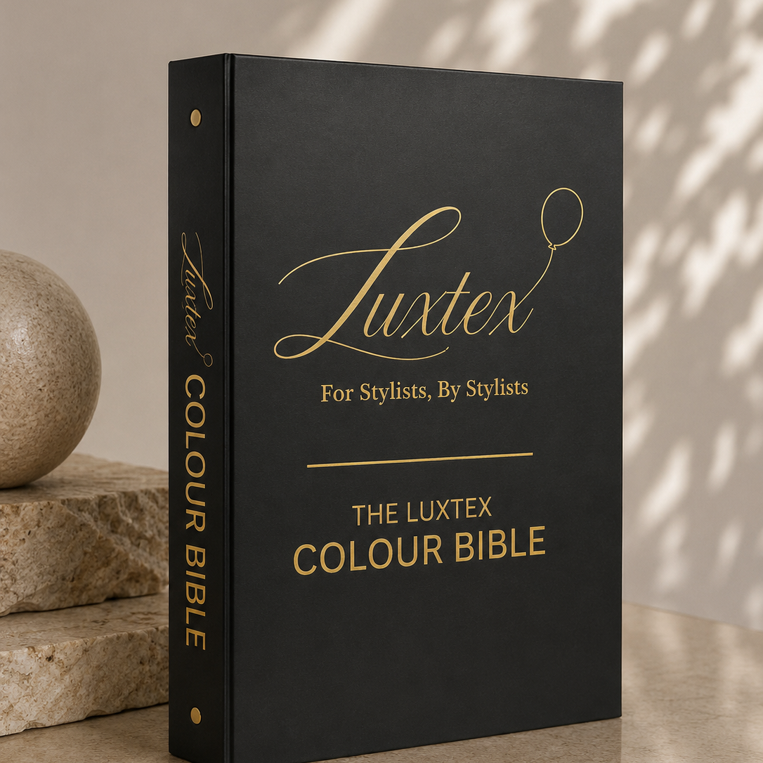 Luxtex Colour Bible featuring real balloon colour samples for professional balloon stylists